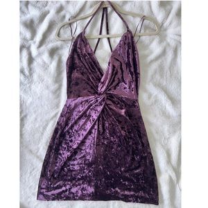 Zara velvet- feel dress with plunging neckline - new with tags!